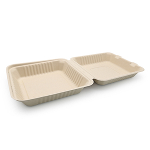 100% mía bã mía sợi nhà compostable vỏ sò đưa ra thực phẩm container 9x9 1-Ngăn để đi container - Product Image 6