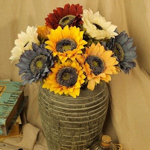 Grace Sunflower <b>Artificial</b> <b>Flower</b> Single Stem High Simulation Silk <b>Flower</b> Wedding Home Decoration Prop - Product Image 4