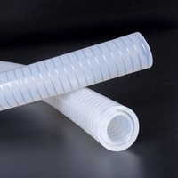 Tuyau en silicone SUS de qualité alimentaire Tuyau en silicone de qualité alimentaire renforcé en fil d'acier inoxydable 316 pour un transfert de nourriture flexible et sûr
