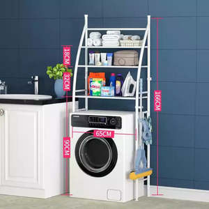 One Stop Solution Bathroom Rack 3 Shelves Space-Saving <b>Over</b> Metal Washine Machine Rack <b>Toilet</b> Shelf <b>Storage</b> Rack - Product Image 2