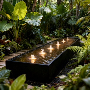 น้ำพุเหล็กคอร์เทนทรงสี่เหลี่ยมผืนผ้าแบบตั้งพื้น รุ่น GN-WF-209 ยี่ห้อ Gnee Garden สำหรับตกแต่งสวนกลางแจ้ง - Product Image 5