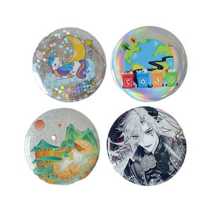 No Minimum Cheap Custom logo Printing Blank 50mm 58mm Magnetic <strong>Metal</strong> Embroidery Tin Tinplate Pin <strong>Button</strong> Badge for Promotion - Product Image 4