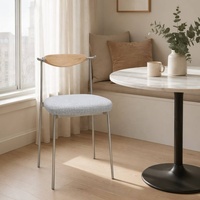 Chaises de salle à manger Bauhaus, ensemble de chaises de salle à manger en acier inoxydable, chaises en bois massif design, style industriel léger et luxueux pour la maison