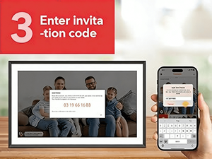 Cadre <span class=keywords><strong>photo</strong></span> numérique intelligent interactif avec écran tactile <span class=keywords><strong>de</strong></span> 13 pouces, WiFi, application Frameo pour le partage familial - Product Image 4