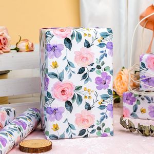 Pink Flowers <b>Wrapping</b> <b>Paper</b> 17 Inch X 16.5 Feet Double Side Eco Friendly Gift Craft Packaging - Product Image 5