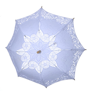 Parapluie en dentelle artisanale, accessoires de danse, parapluie brodé, photographie, mariage, parapluie en coton brodé style princesse européenne avec fleurs au crochet - Product Image 1