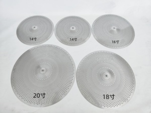 Set de Platillos de Aleación TZ de 14 Pulgadas (Hi-Hat Silencioso), Platillos de 16+18 Pulgadas (Crash) y Platillo de 20 Pulgadas (Ride) - Instrumento de Percusión Profesional de Bajo Volumen - Product Image 3