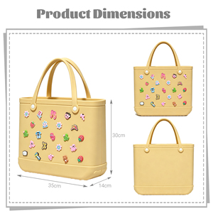 Bolso Grande Ligero de EVA, Lavable, con Parte Superior Abierta, Diseño Color Block, Bolso Tote Estructurado, Impermeable, para <span class=keywords><strong>Toda</strong></span> Temporada - Product Image 5