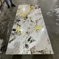 Badkamerdecoratie waterdichte PVC UV marmer wandpaneel decoratieve plaat hoogglans brandwerende kunststof steenplaat voor douchebekleding