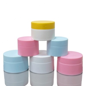 <b>Plastic</b> PP Double Wall 3ml-120ml Black Pink Blue White Frosted Matte Cosmetic Cream <b>Jar</b> With Lid - Product Image 6