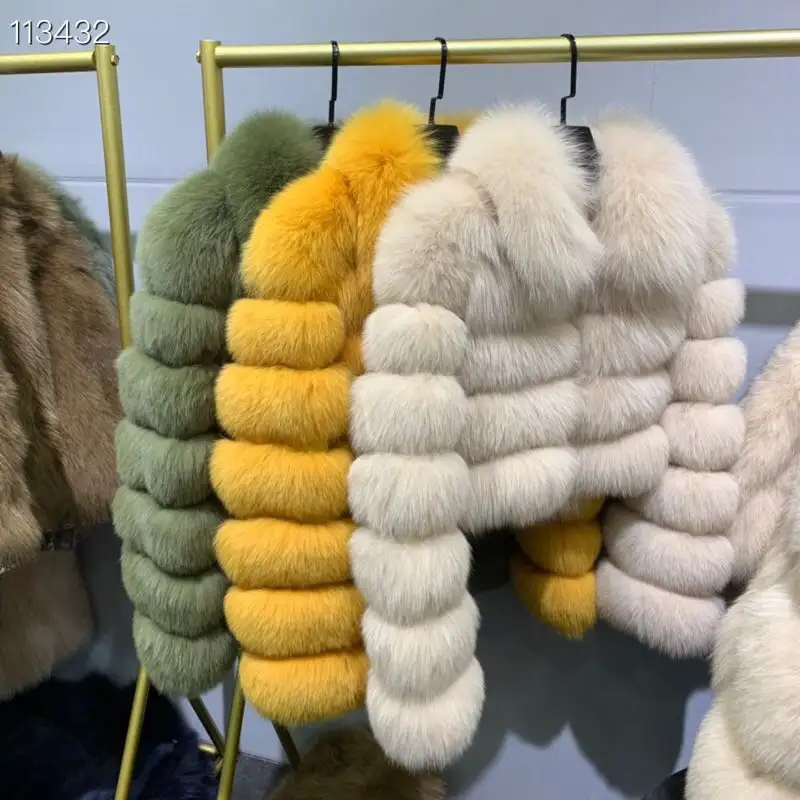 Factory Directly Wholesale Fur Coat Women Luxury Fluffy Real Fox Fur Jacket Winter Genuine Fox Fur Coat Women