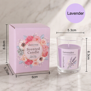 Lilin Aroma Mewah Ukuran Kecil dalam Stoples Kaca Lavender Jasmine Mawar Vanila Set Sampel Lilin Wangi Label Pribadi OEM ODM - Product Image 1