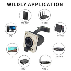 Connecteur de <span class=keywords><strong>prise</strong></span> de <span class=keywords><strong>montage</strong></span> Connecteur modulaire IP67 Ethernet mâle <span class=keywords><strong>femelle</strong></span> Cat 6 <span class=keywords><strong>Montage</strong></span> sur panneau Connecteur étanche <span class=keywords><strong>RJ45</strong></span> - Product Image 6