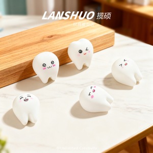 Lanshuo Cartoon Teeth Resin <b>Ornaments</b> Mini Decor For Home Decoration DIY Jewelry Set - Product Image 5