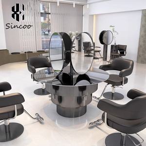 Unique Design Stainless Steel Single Sided <b>Mirror</b> Round <b>Table</b> Barber Shop Hair <b>Mirror</b> for Perm and Dye Area Multi-faceted <b>Mirror</b> - Product Image 3