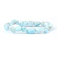 Larimar Gemstone Guérison Cristal Pierre Naturelle Pour La Fabrication De Bijoux 8-10mm Larimar Tumbled Nugget Bracelet