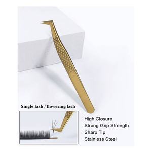 Pinces à cils pour extensions de cils, logo personnalisé, pinces à cils en or rose, sac DHL, Western Fedex, maquillage, acier, PVC, yeux, temps - Product Image 5