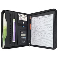 Carpeta Portafolio Multifuncional Personalizada de Cuero PU A4 con Cierre, Bolsa para Documentos para Uso en Oficina