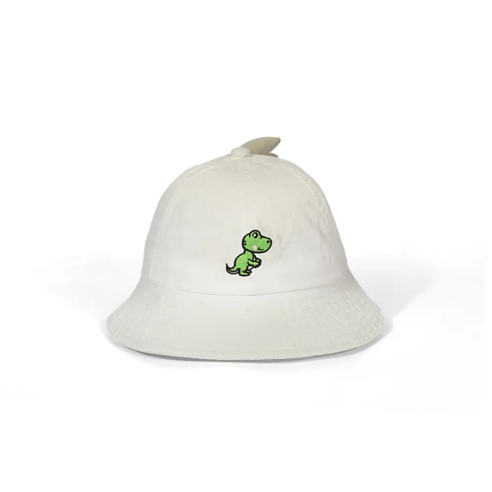 Logo de broderie personnalisé enfant en bas âge chapeau seau plage garçons enfants dinosaures soleil protection pêcheur chapeau