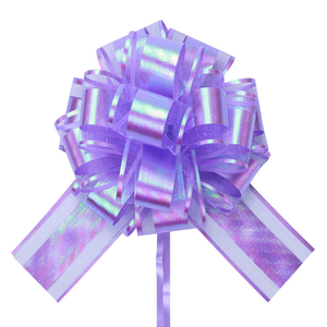 Lazo de regalo grande de 6 pulgadas, decoración de cinta láser colorida para ramos de flores y cesta, lazos Aurora para regalos de cumpleaños, - Product Image 5