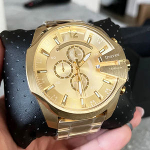 นาฬิกาควอตซ์หรูหราสำหรับผู้ชาย ยี่ห้อดัง DS รุ่น DZ4360 หน้าปัดใหญ่ สแตนเลสสตีล กันน้ำ ระบบแสดงเวลาสองเขตเวลา กลไก ETA - Product Image 3