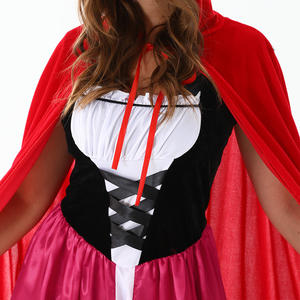 공장 맞춤 제작 할로윈 빨간모자 의상 성인 코스프레 파티 여성 중세 망토 시계 드레스 스커트 - Product Image 5