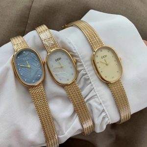 Orologio da Donna in Acciaio Inossidabile, Stile Niche, Superficie in Madreperla di Alta Qualità, Colore Argento Ellittico - Product Image 1