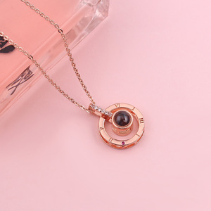 Collar con colgante con letras para mujer, colgante con proyección de "I <span class=keywords><strong>Love</strong></span> You", 100 idiomas, joyería para mujer, mejores amigos, regalos - Product Image 6