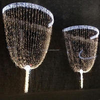 Guirlande lumineuse LED en forme de champagne pour extérieur, lumières féériques en cascade pour l'éclairage commercial de Noël, décoration d'arbre