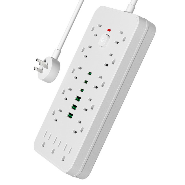 US-standard Mexico Socket Smart 19-in-1 3 USB 3C OEM Brand 1875W Universal Use Power Extension Cord Multi-port Power Strip