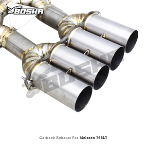ระบบท่อไอเสียแบบ Catback สำหรับ Mclaren 765LT 4.0T ปี 2020+ ยี่ห้อ Boska ผลิตจากไทเทเนียม น้ำหนักเบา ไม่มีตัวเก็บเสียง แบบท่อไอเสียตรง - Product Image 6