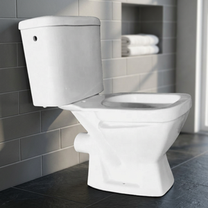 WC moderne en céramique deux pièces avec siphon en P, chasse double 3L/6L, réservoir encastré et abattant à fermeture douce - Product Image 2