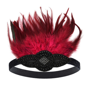 Costume rétro <span class=keywords><strong>à</strong></span> la mode, chapeau de bal, fête de danse, coiffe <span class=keywords><strong>à</strong></span> plumes en diamant, vente en gros - Product Image 3