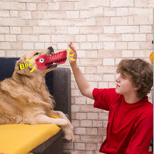 KINYU Pet çevre dostu ses yapma kauçuk diş temizleme kurt kafa köpek diş fırçası diş çıkarma oyuncak kapalı açık kullanım köpek malzemeleri - Product Image 3