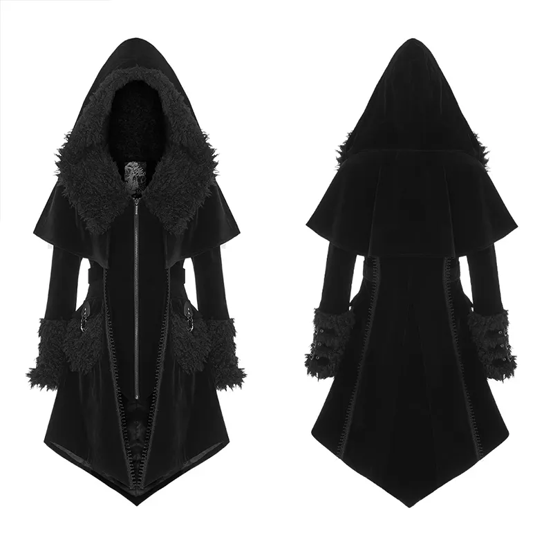 Sexy TV & Movie Costumes Anime Costumes WY-1221ECF Black Evil Women Gothic fake two fashion cloak