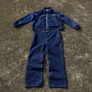 Factory Price Custom Design <b>Denim</b> <b>Jacket</b> and <b>Baggy</b> Jeans Pants Set Two Piece Outdoor Casual Wear <b>Denim</b> Jeans Suit for Men - Product Image 1