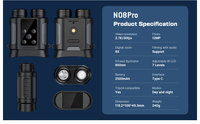 Cámara Binocular con Visión Nocturna Digital HD Multifunción, Sensor MOS, Memoria Integrada de 16 MB, Zoom Óptico <10x, Visión Nocturna