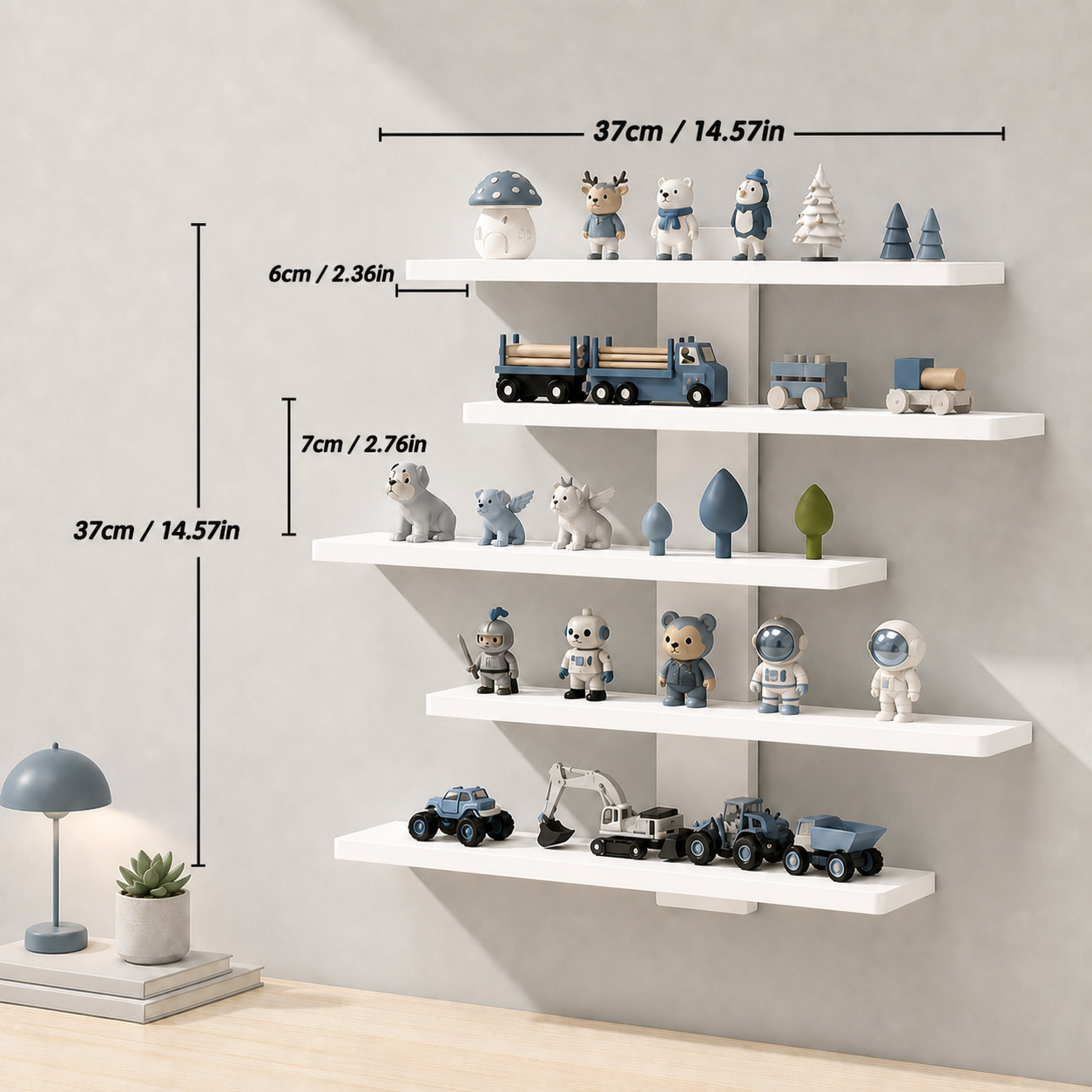 สไตล์มินิมอล 5 ชั้น - สีขาว