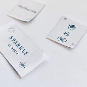 Custom Made Brand <b>Name</b> Logo Polyester Woven Garment Labels <b>Tags</b> for Clothes - Product Image 4
