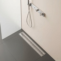 Penutup Saluran Pembuangan Linear Modem, Bahan Stainless Steel 304, Bentuk Persegi Panjang, Anti-Korosi, Cocok untuk Hotel, Balkon, Kamar Mandi, Dapur