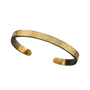 Gioielli islamici in oro personalizzati regalo inciso musulmano ayatur qusi bracciale in acciaio inossidabile in stile arabo