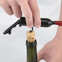 Ouvre-bouteille de vin pliable multifonctionnel, tire-bouchon à champagne et ouvre-bière avec fixation magnétique pour réfrigérateur