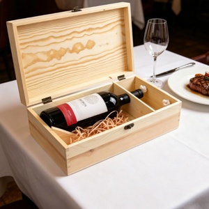 Boîte à <span class=keywords><strong>vin</strong></span> en <span class=keywords><strong>bois</strong></span> <span class=keywords><strong>vide</strong></span>, porte-bouteilles double, <span class=keywords><strong>caisse</strong></span>, étui - Product Image 4