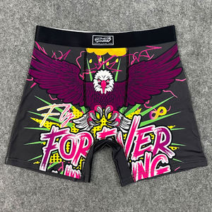 Boxers pour hommes CELINNE à imprimé floral, taille mi-haute, respirants, en spandex et polyester tricoté, avec logo à la ceinture - Product Image 6
