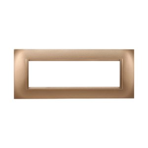 Placca Quadrata in Plastica Dorata Serie Space 7P per Interruttori a Parete Quadrati Compatibili con Bticino Living Light - Product Image 1