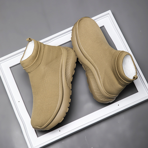 Chaussures de sport à enfiler pour hommes avec tige extensible, doublure en peluche, chaussures d'hiver chaudes, confortables, antidérapantes, chaussures de course, logo personnalisé - Product Image 2