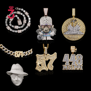 <strong>Custom</strong> Moissanite <strong>Pendant</strong> Name Pass Tester Moissanite Gra Certificate 925 Silver Fully Vvs <strong>Iced</strong> Out Hip Hop Moissanite <strong>Pendant</strong> - Product Image 4