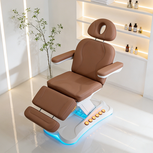 Cama de salón de belleza eléctrica moderna de 3 motores, mesa de masaje de Spa Facial con terapia cosmética ajustable con Control de pies de lujo con luces - Product Image 1