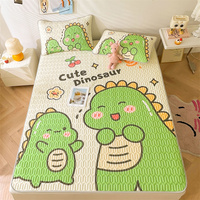 Ensemble de matelas en latex 3 pièces écologiques pour l'été avec motifs d'animaux floraux Drap de lit plat imperméable pour la maison et l'hôtel