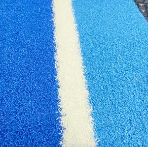 Blauwe Krullende Textuur Elastische Paddle Court Tuin 12Mm Croquet Cricket Hockey Tennisveld Kunstgras Kunstgras